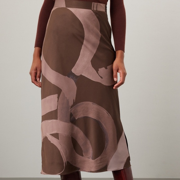 Slate & Willow Dresses & Skirts - Slate & Willow Abstract Satin Slip Skirt, L